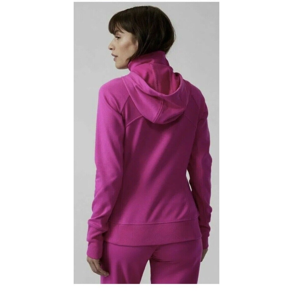 Athleta Hoodie Womens XL Pink Full Zip Thumbhole Activewear Sweatshirt 7856 - Picture 2 of 9